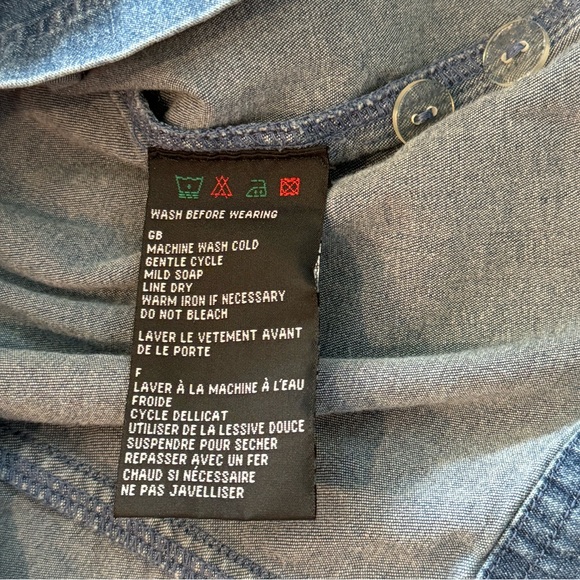 Harley Davidson Motorcycle Denim Blue Tank Top Embroidered Buttons Vintage 90s - Picture 12 of 12